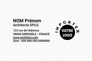 Tampon Architecte Permis - Trodat Printy 4913 - 58 x 22 mm - 8 lignes max. - encre black - boîtier noir - architect03