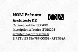 Tampon Architecte Permis - Tampon Trodat Metal Line 5206 - 56 x 33 mm - 13 lignes max. - encre black - boîtier anneau noir - architecte1-m5206