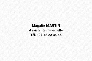 Tampon Assistante Maternelle - Trodat Printy 4911 - 38 x 14 mm - 5 lignes max. - encre black - boîtier noir - ast-maternelle-01