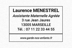 Tampon Assistante Maternelle - Tampon Trodat Printy 4927 - 60 x 40 mm - 16 lignes max. - encre black - boîtier noir - ast-maternelle-11