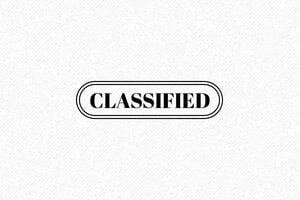 Tampon Classified - LEssentiel pour vos Projets Secrets - 40 x 15 mm - 6 lignes max. - encre black - classified04