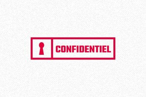 Tampon Confidentiel Printy 4.0 : Le Grand Format pour Plus de Visibilité - 47 x 18 mm - 7 lignes max. - encre red - boîtier noir - confidentiel