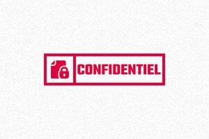 Tampon Auto-Encré Confidentiel - Design Compact - 47 x 18 mm - 7 lignes max. - encre red - boîtier noir - confidentiel05