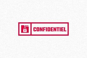 Tampon Confidentiel Automatique - Pour Documents Sensibles - 47 x 18 mm - 7 lignes max. - encre red - boîtier noir - confidentiel07