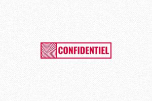 Tampon Confidentiel Printy 4.0 : Lélégance du Noir et Rouge - 38 x 14 mm - 5 lignes max. - encre red - boîtier noir - confidentiel08