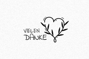 Herzstempel - Stempel Hochzeit „Danke“ aus Holz - 60x25 mm - 60 x 25 mm - max. 10 Zeilen - encre black - de-danke08