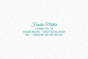 Adressstempel - Trodat Stempel Pocket 9511 - 38 x 14 mm - max. 5 Zeilen - encre green - boîtier bleu vert - de-familie02