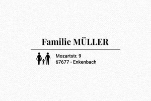 Adressstempel - Trodat Stempel Printy 4912 - 47 x 18 mm - max. 7 Zeilen - encre black - boîtier pêche - de-familie04