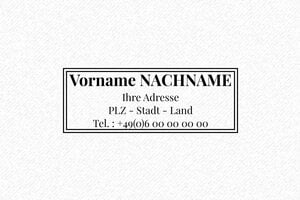 Trodat Stempel Printy 4912 - 47 x 18 mm - max. 7 Zeilen - encre black - boîtier noir - de-flo-name-4912-2-rahmen