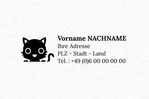 Adressstempel - Trodat Stempel Printy 4913 - 58 x 22 mm - max. 8 Zeilen - encre black - boîtier noir - de-flo-name-4913-katze