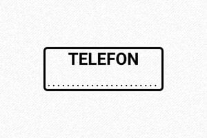 Lagertextstempel - Lagerstempel Telefon - 47 x 18 mm - max. 7 Zeilen - encre black - boîtier noir - de-formel-telefon