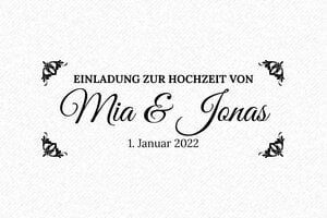 Stempel Hochzeit - Holzstempel Otypo 6025 - 60 x 25 mm - max. 10 Zeilen - encre black - de-hochzeit03