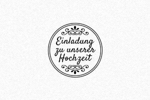 Stempel Hochzeit - Stempel Hochzeit Quadratisch für Einladungen - 30 x 30 mm - max. 12 Zeilen - encre black - de-hochzeit07