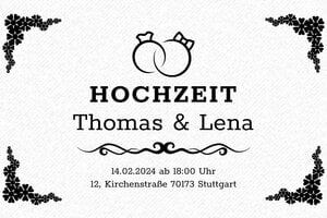 Stempel Hochzeit - Holzstempel Otypo 10060 - 100 x 60 mm - max. 24 Zeilen - encre black - de-hochzeit35