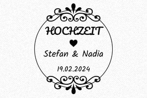 Stempel Hochzeit - Holzstempel Otypo o5050 - 50 x 50 mm - max. 20 Zeilen - encre black - de-hochzeit38