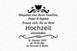 Stempel Hochzeit - Holzstempel Otypo 10060 - 100 x 60 mm - max. 24 Zeilen - encre black - de-hochzeit41