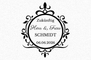 Stempel Hochzeit - Holzstempel Otypo o5050 - 50 x 50 mm - max. 20 Zeilen - encre black - de-hochzeit43