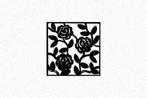 motivstempel - Motivstempel Schwarzes Blumenornament - 30 x 30 mm - max. 12 Zeilen - encre black - de-motiv-stempel-001-21