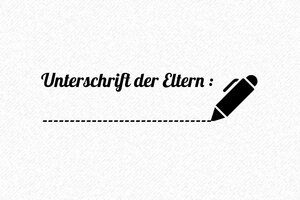 Unterschriftenstempel - Unterschriftenstempel der Eltern - 58x22 mm - 58 x 22 mm - max. 8 Zeilen - encre black - boîtier pêche - de-unterschrift-eltern03