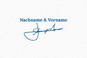 Unterschriftenstempel - Trodat Printy 4913 - 58 x 22 mm - max. 8 Zeilen - encre blue - boîtier bleu - de-unterschrift2-4926