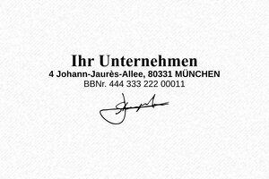 Unterschriftenstempel - Tampon Trodat Mobile 9413 - 58 x 22 mm - max. 8 Zeilen - encre black - boîtier argent - de-unterschrift4-mo9413