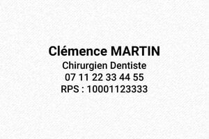 Tampon Dentiste - Trodat Printy 4913 - 58 x 22 mm - 8 lignes max. - encre black - boîtier noir - dentiste-02