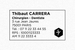 Tampon Dentiste - Trodat Printy 4928 - 60 x 33 mm - 13 lignes max. - encre black - boîtier rouge - dentiste-05