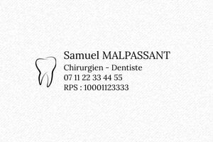 Tampon Dentiste - Trodat Printy 4913 - 58 x 22 mm - 8 lignes max. - encre black - boîtier noir - dentiste-06