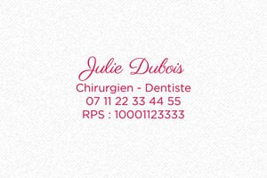 Tampon Dentiste - Trodat Printy 4913 - 58 x 22 mm - 8 lignes max. - encre red - boîtier rouge - dentiste-07