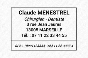 Tampon Dentiste - Tampon Trodat Printy 4927 - 60 x 40 mm - 16 lignes max. - encre black - boîtier noir - dentiste-10