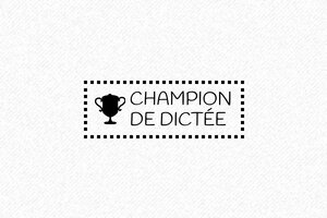 Tampon Champion de Dictée - 40 x 15 mm - 40 x 15 mm - 6 lignes max. - encre black - dictee04