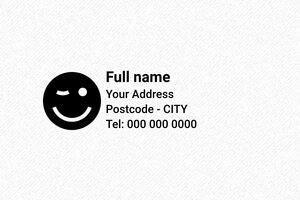 Address Stamps - Trodat Stamp Printy 4913 - encre black - boîtier noir - en-uk-flo-name-4913-smiley-1748943039779