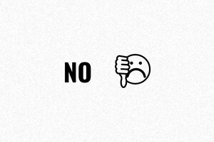 "No" Stamp with Unhappy Smiley - encre black - en-uk-standard35-1748943026752 "No" Stamp with Unhappy Smiley - encre black - en-uk-standard35-1748943026752
