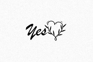 Wedding Stamps - Stamp “YES” – Heart Motif – 60 × 25 mm - encre black - en-uk-wedding33-1748943275098