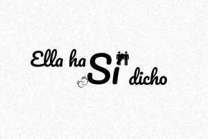 Sello de madera "Él ha dicho Sí" con iconos de boda - encre black - es-boda31-1747815503589