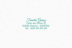 Sellos de Dirección - Sello de bolsillo Trodat Pocket 9511 - undefined - encre green - boîtier bleu vert - es-familia02-1747815207317