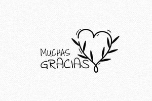 Sellos de Boda  - Sello de boda "Gracias" de madera - 60x25 mm - undefined - encre black - es-gracias08-1747815753929