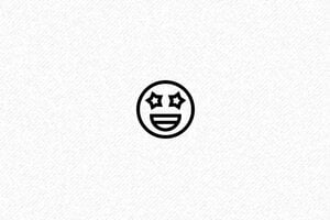 Étoile Emoji Émerveillé : Exprimez votre émerveillement avec style - 40 x 15 mm - 6 lignes max. - encre black - etoile08