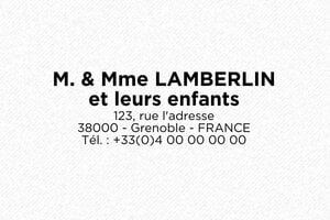 Tampon Adresse - Trodat Printy 4913 - 58 x 22 mm - 8 lignes max. - encre black - boîtier noir - famille01