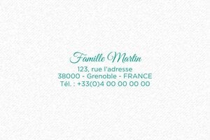 Tampon Adresse - Tampon Trodat Pocket 9511 - 38 x 14 mm - 5 lignes max. - encre green - boîtier bleu vert - famille02