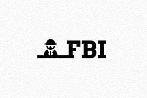 Tampon FBI - Lempreinte de lauthenticité! - 40 x 15 mm - 6 lignes max. - encre black - fbi03