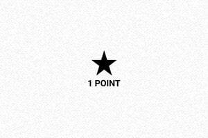 Tampon pour Carte de Fidélité - Tampon Fidélité avec Étoile et Texte - 40 x 15 mm - 6 lignes max. - encre black - fidelity-1point-star