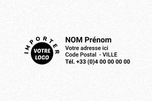 Tampon Adresse - Trodat Printy 4913 - 58 x 22 mm - 8 lignes max. - encre black - boîtier noir - flo-ml4-4913