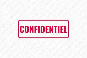 Tampon Encreur Confidentiel - 47 x 18 mm - 7 lignes max. - encre red - boîtier noir - formule-confidentiel