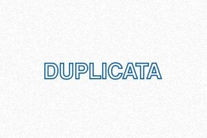 Tampon Duplicata - 47x18 mm - Pour Une Distinction Claire - 47 x 18 mm - 7 lignes max. - encre blue - boîtier noir - formule-duplicata01