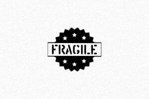 Tampon Carré Fragile - Précaution pour Objets Délicats - 30 x 30 mm - 12 lignes max. - encre black - formule-fragile04