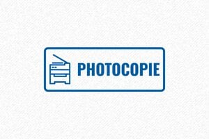 Tampon Photocopie Automatique - Design Élégant - 47 x 18 mm - 7 lignes max. - encre blue - boîtier noir - formule-photocopie