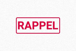 Tampon Encreur Rappel - 47 x 18 mm - 7 lignes max. - encre red - boîtier noir - formule-rappel