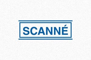 Tampon Scanné Premium - 47 x 18 mm - 47 x 18 mm - 7 lignes max. - encre blue - boîtier noir - formule-scan04