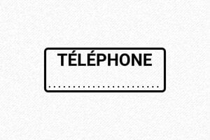 Tampon Encreur Téléphone - 47 x 18 mm - 7 lignes max. - encre black - boîtier noir - formule-telephone